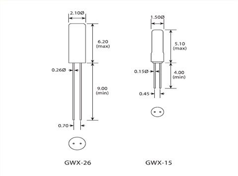 Golledge晶振,进口圆柱晶体,GWX-26晶振