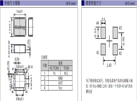 爱普生晶振,温补晶振,TG1612SAN晶振,定位系统用压控温补振荡器