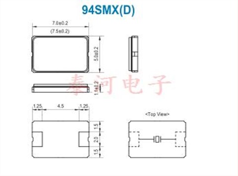 日产SMI晶振,94SMX(D)系列7050mm晶振,94M800-16(D)3OT石英晶体谐振器