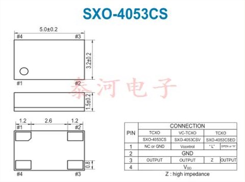 进口SMI晶振,SXO-4053CS低电源电压晶振,5032mm有源晶振