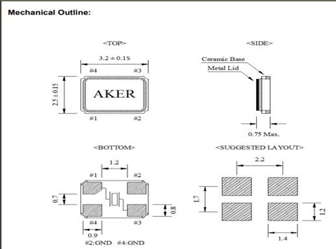 C3E-12.000-10-2030-X-R|12MHz|10pF|AKER无源晶振